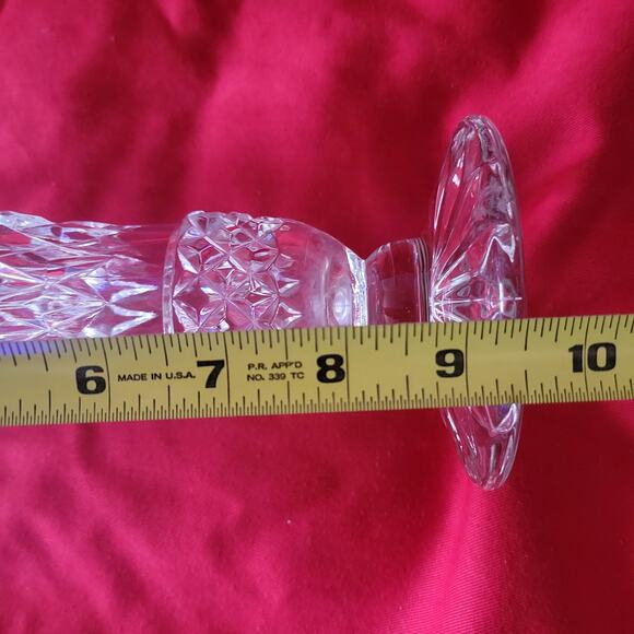 Pressed Glass Vase 10 inches Vase Pretty Geometric design - Picture 9 of 9